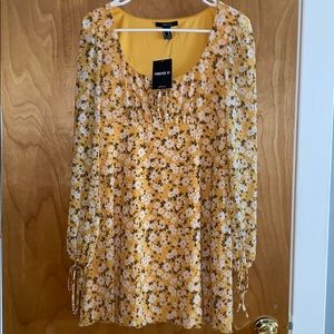 Yellow floral long sleeve dress